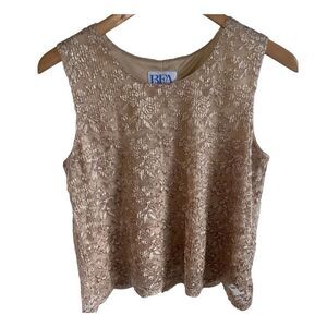 Vintage BFA Classics Cream lace tank top